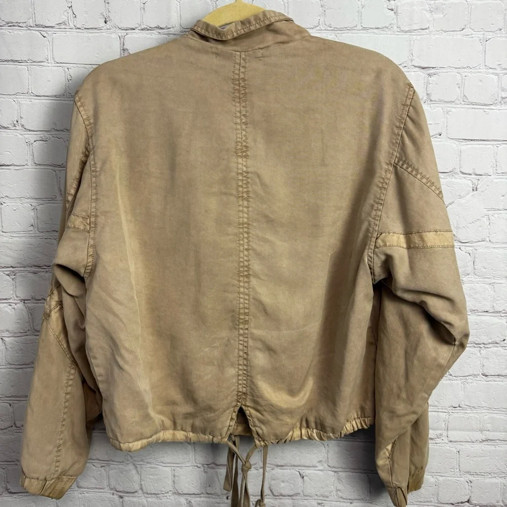 Young Fabulous & Broke YFB Clara Boho Olive Tencel utility retro jacket size SM